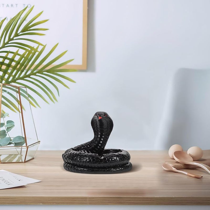 Black Serpent Resin Ashtray Desktop Ornament Home Office Decor Gift for Snake Enthusiasts - Image 4